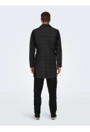 Palton Barbati Only&Sons Onsjaylon Check Wool Grey Pinstripe /Black